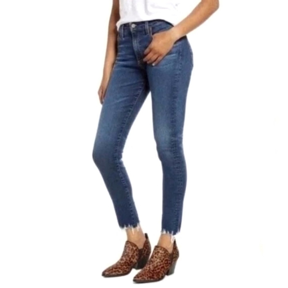 AG Adriano Goldschmied Farrah Skinny blue Jeans NWOT high rise raw hem size 25